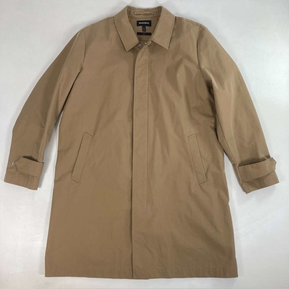 Bonobos Slim Fit Mens Trench Overcoat Tan Beige Size XL Outdoor Rain Preppy